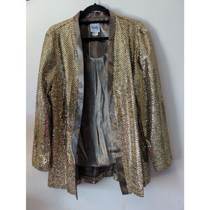 R & M Richards Gold 1PC blouse set by Karen Kwong Sz 14